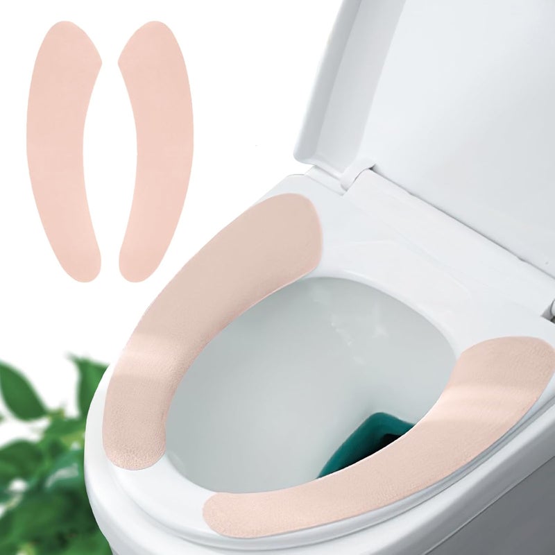 Iensen Thin and Warm Toilet Seat Cover Pad – Self-Adhesive, Adjustable and Cut-to-Fit, Comfortable and Easy to Clean, Perfect for Home Bathrooms (Pink) - Image 1